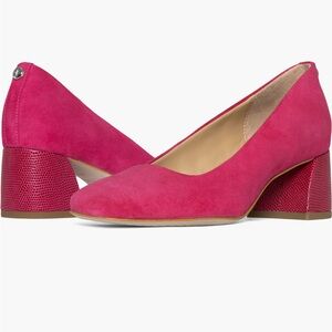 NIB Donald Pliner Suede Magenta Square Toe Pump Size 8.5